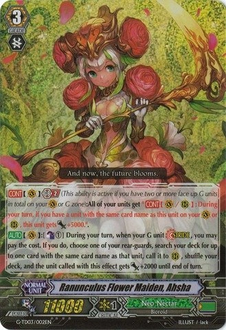 Bushiroad, Inc. Cardfight!! Vanguard Ranunculus Flower Maiden, Ahsha G-TD03/002EN - English