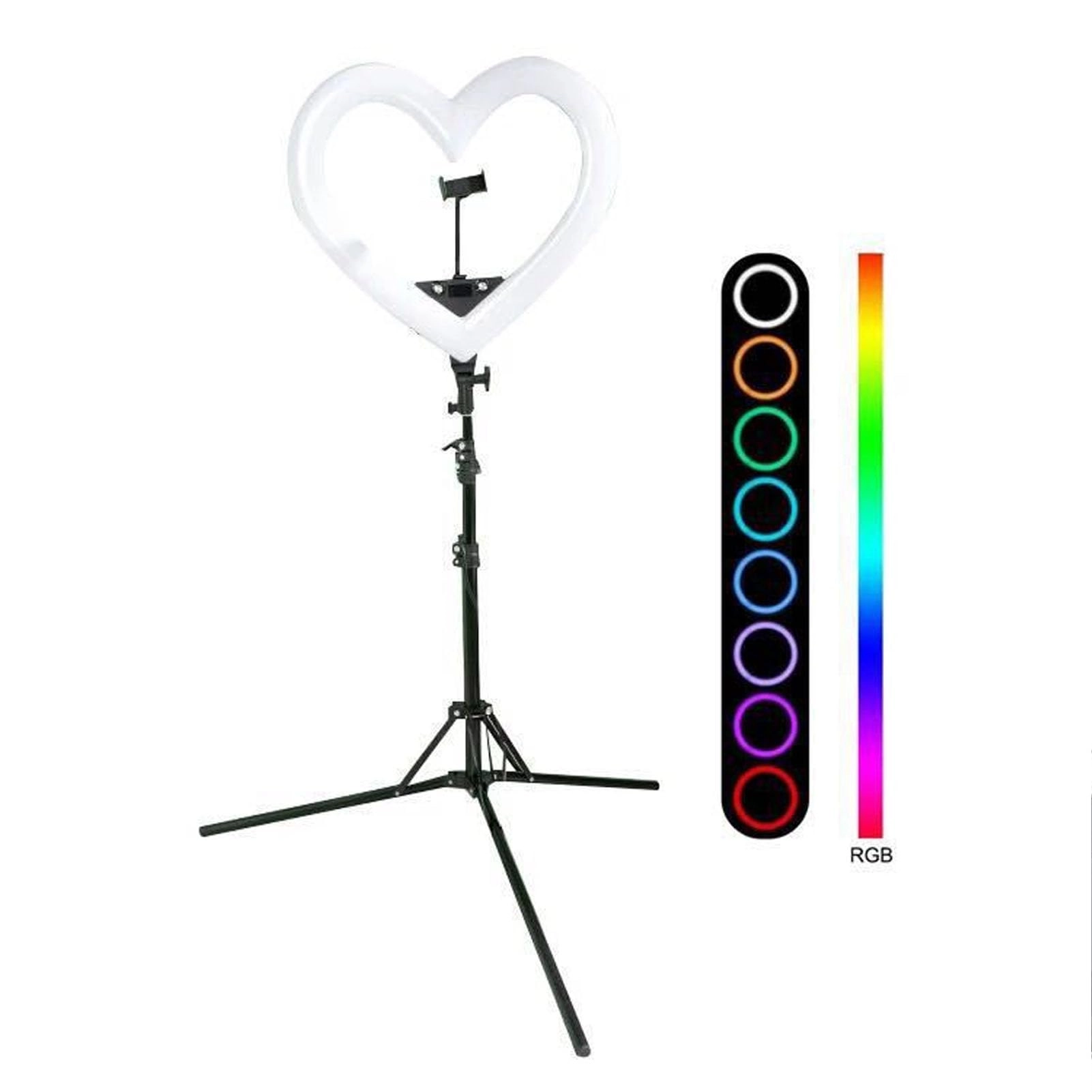 Yunseity LED Heart Ring Light - 19 Inch 360° Rotatable