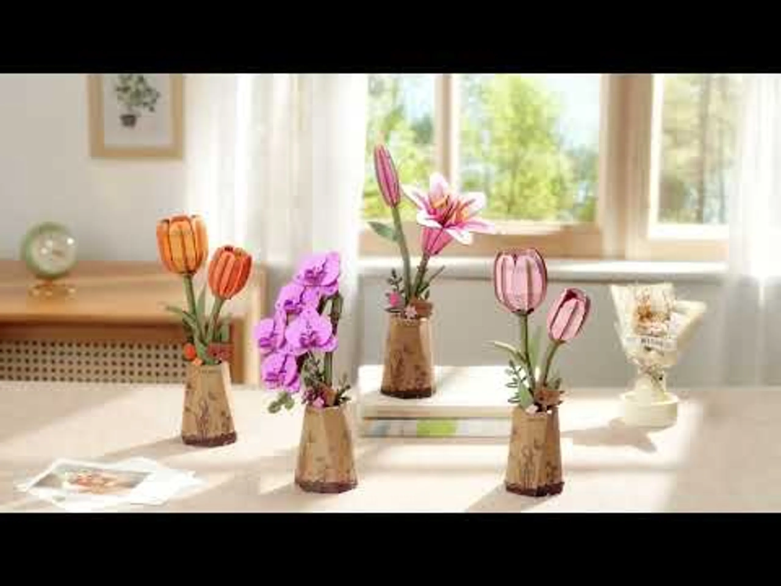 DIY Wooden Bloom Craft Purple Moth Orchid - 132 Pc