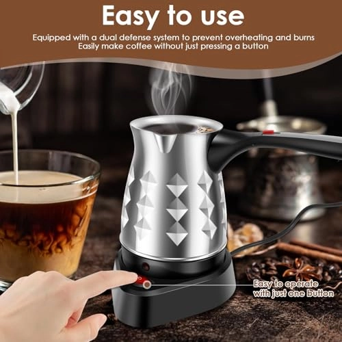 Electric Turkish Coffee Maker - 500ml Portable Even Heating