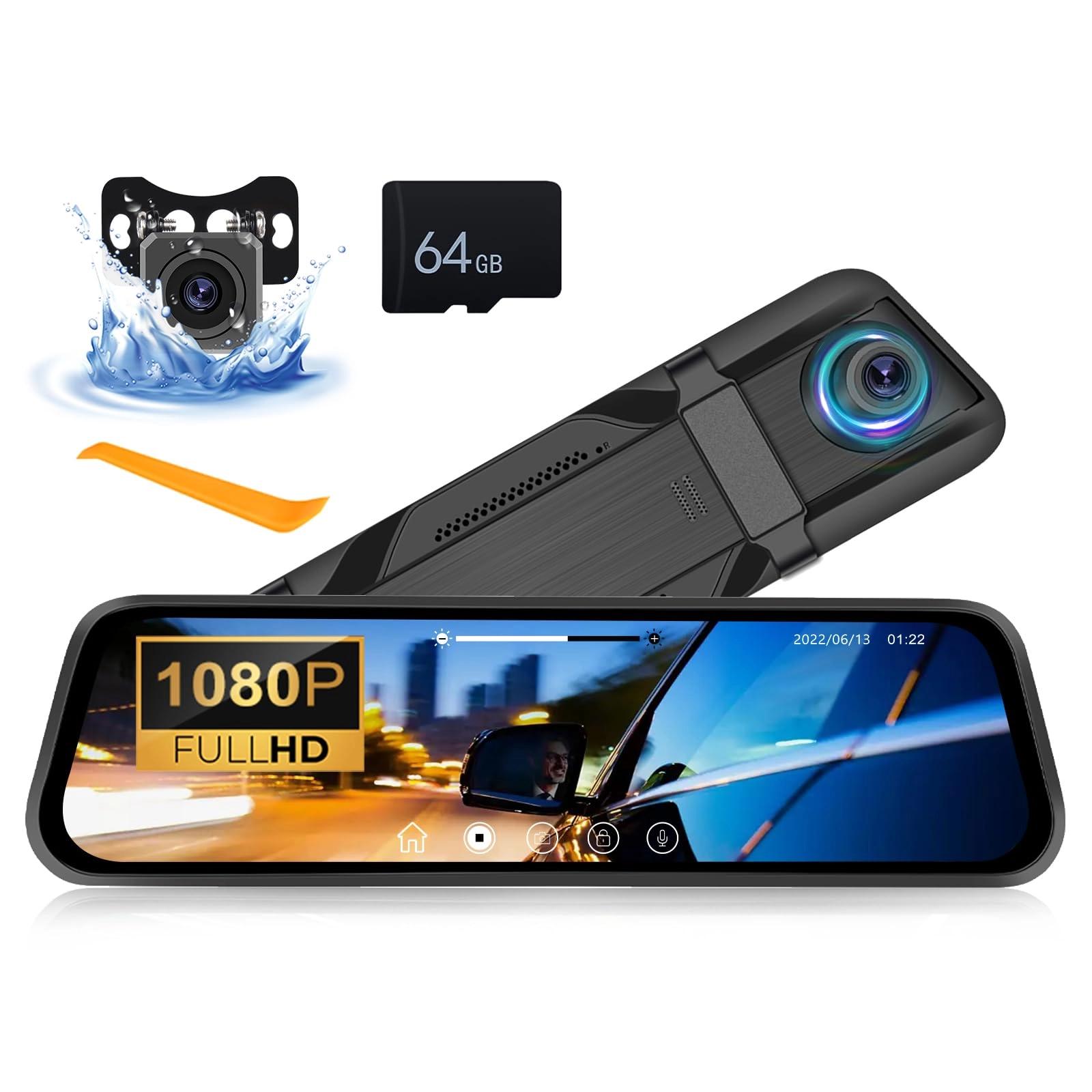 OiLiehu Mirror Dash Cam - 1920*1080P 30FPS
