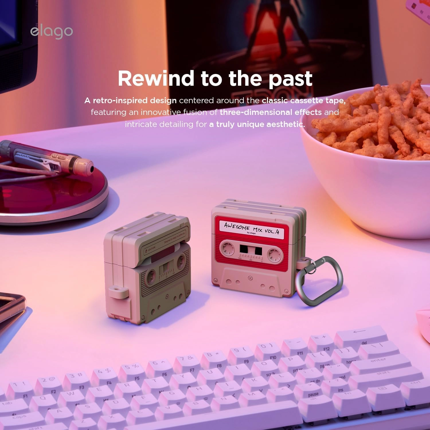 Case for AirPods 4 - Retro Cassette Design