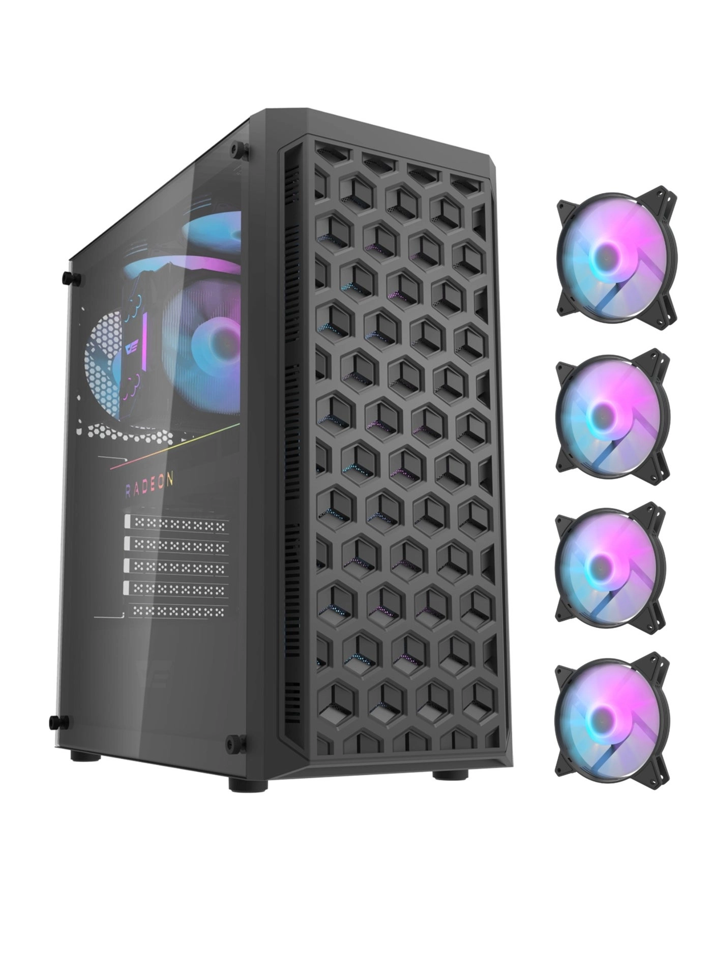 darkFlash DK350 - detachable tempered glass side panel Mid Tower