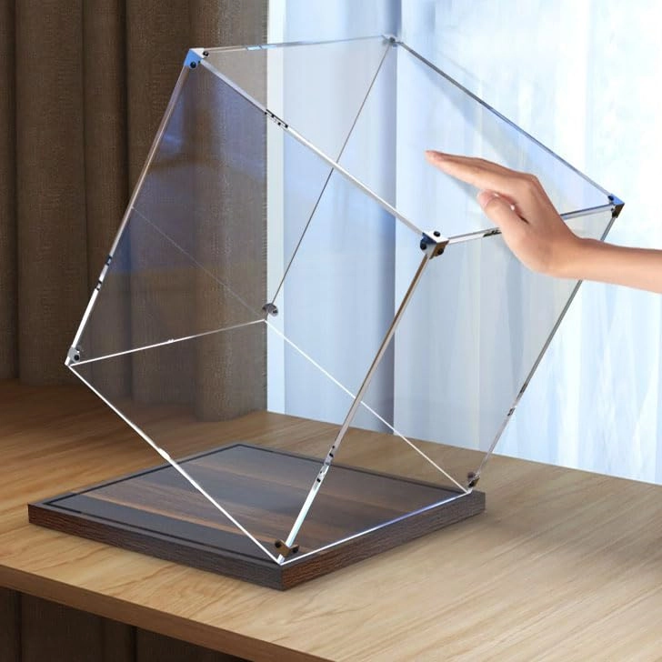 43192 Display Case - Clear Golden Oak Color Thickened Base 35 x 15 x 20 cm