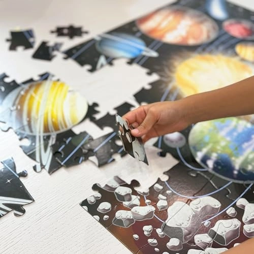 Glow In The Dark Space Floor Puzzle - 3 Years & Above 100 pieces