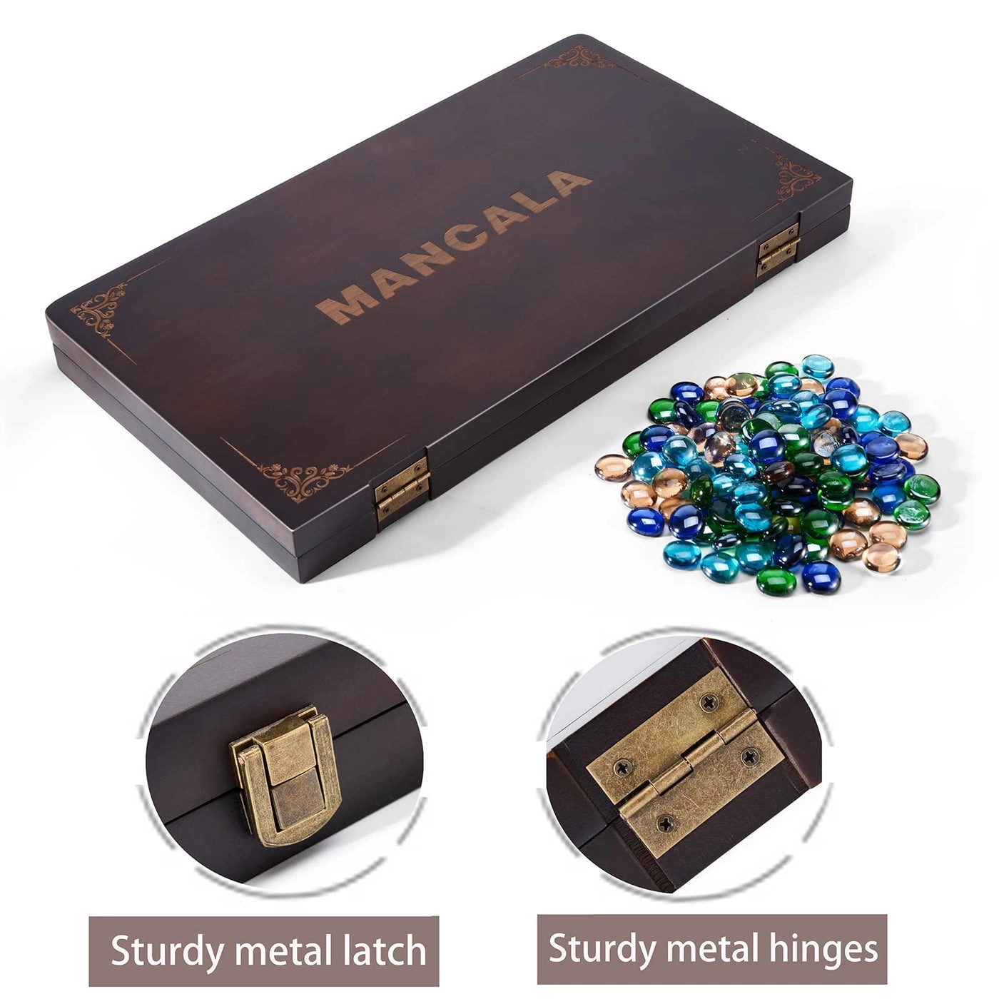 Mancala - 4 Player Folding Solid Wood