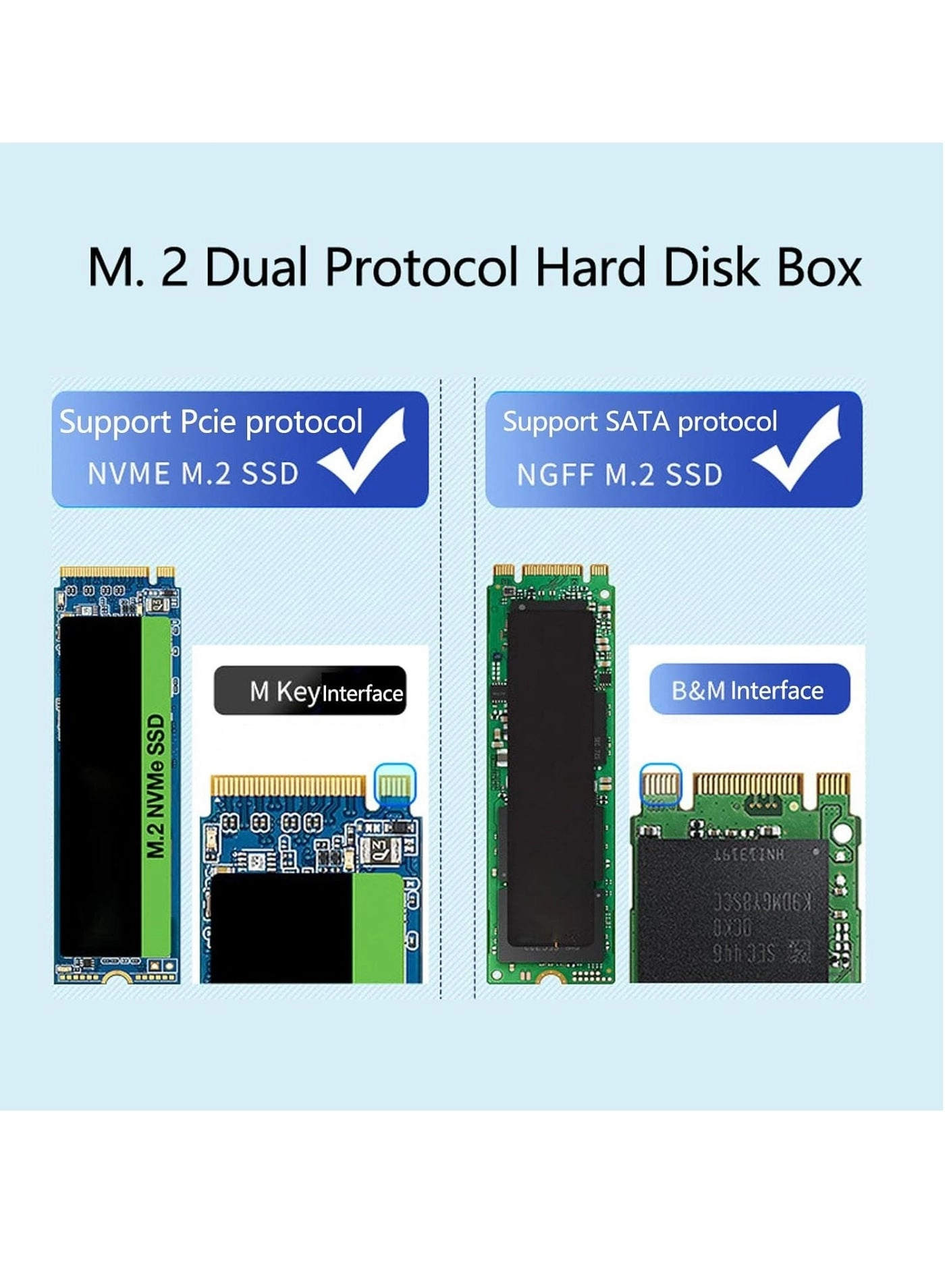M.2 NVMe SSD Case - USB3.1 Gen2 M2 SATA NGFF