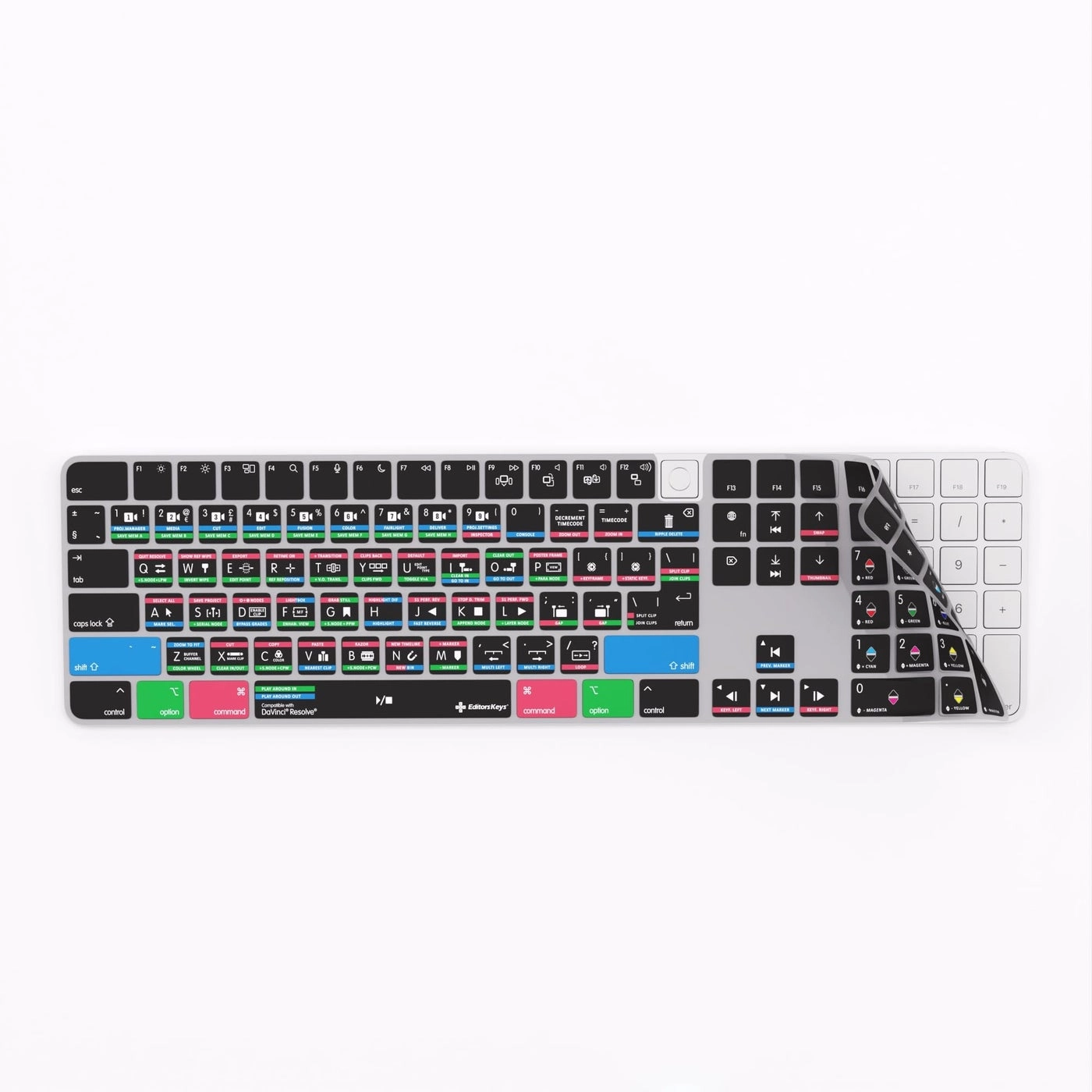 Keyboard Cover for Davinci Resolve - Apple Magic Numeric Keyboard Compatible Washable