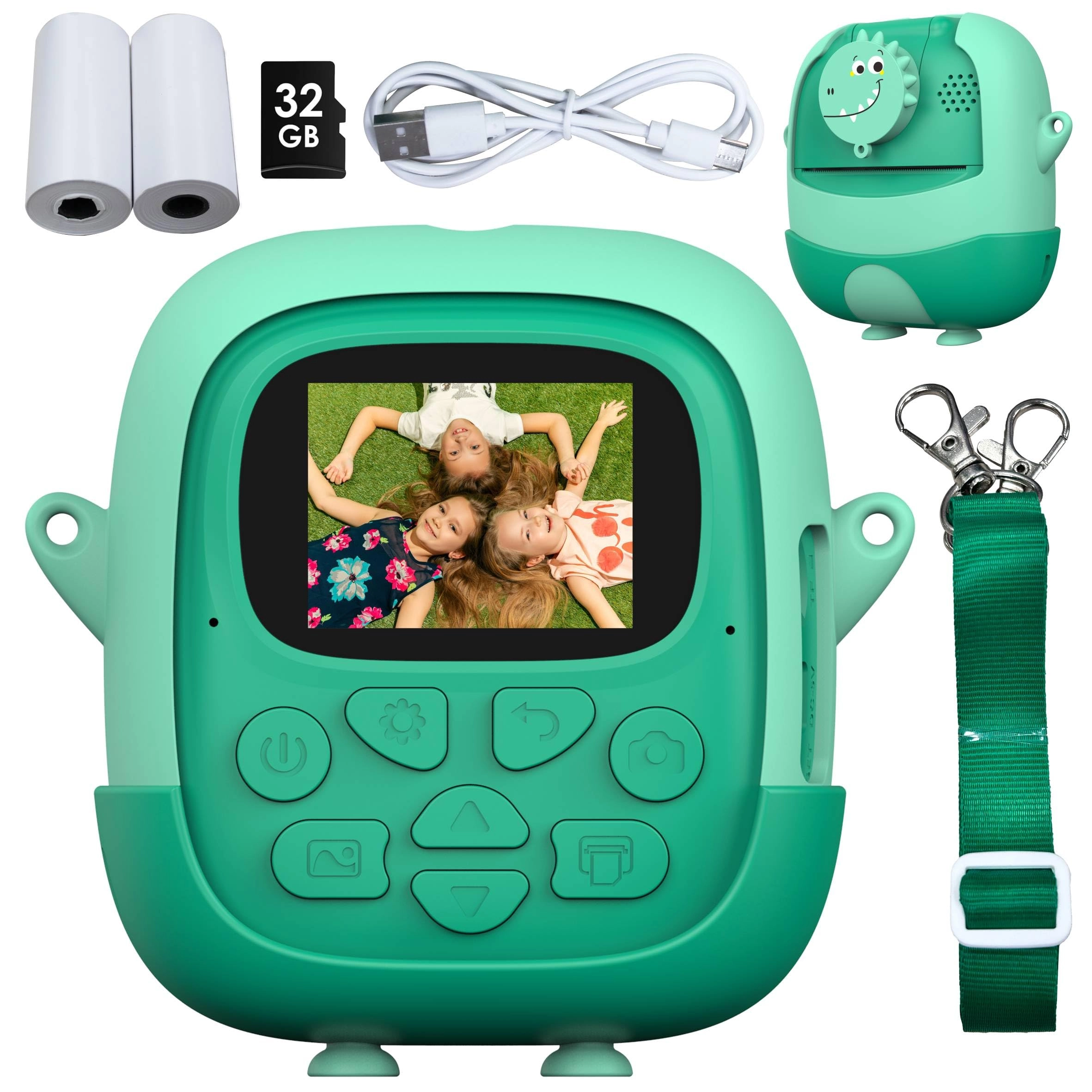 Kids Camera Instant Print - 2 Inches 1080P video Green