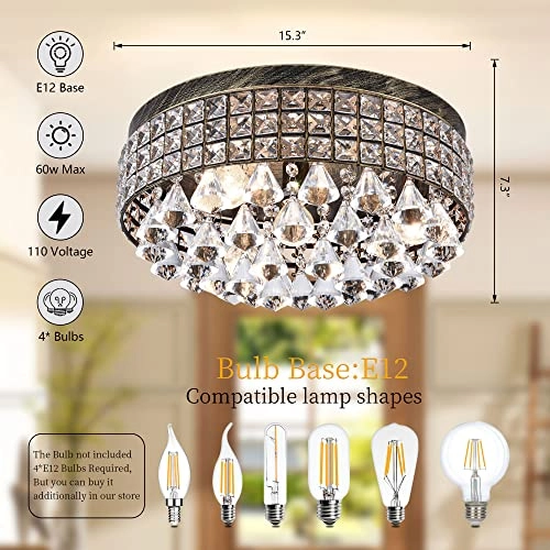 Crystal Chandelier - white light neutral white warm light Dimmable
