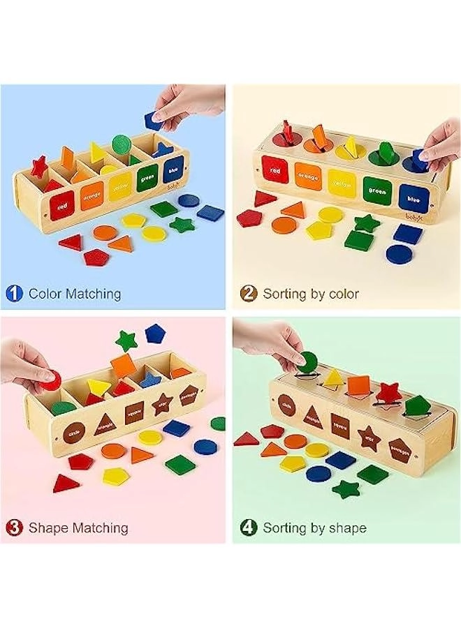 Shape Sorting and Color Matching Box - 1 2 3 Year Old 50 pieces