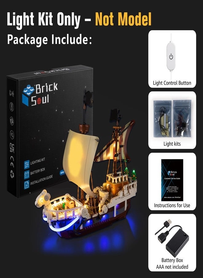 Upgrade Light Kit (75639) - for Lego The Going Merry Pirate Ship ON/Off & Dimmer Switch