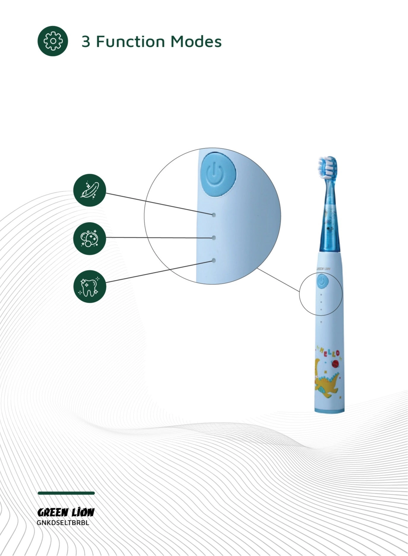 Kids Electric Toothbrush - 500 mAh 60 Days IPX7