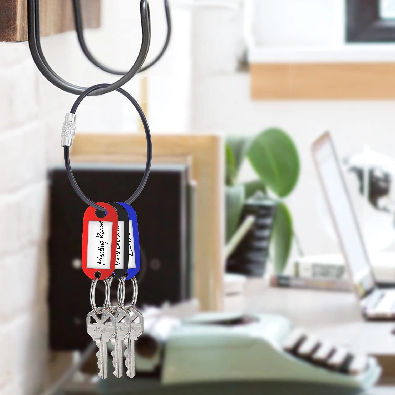 20Pack 10" Large Wire Key Chain Rings - Assorted