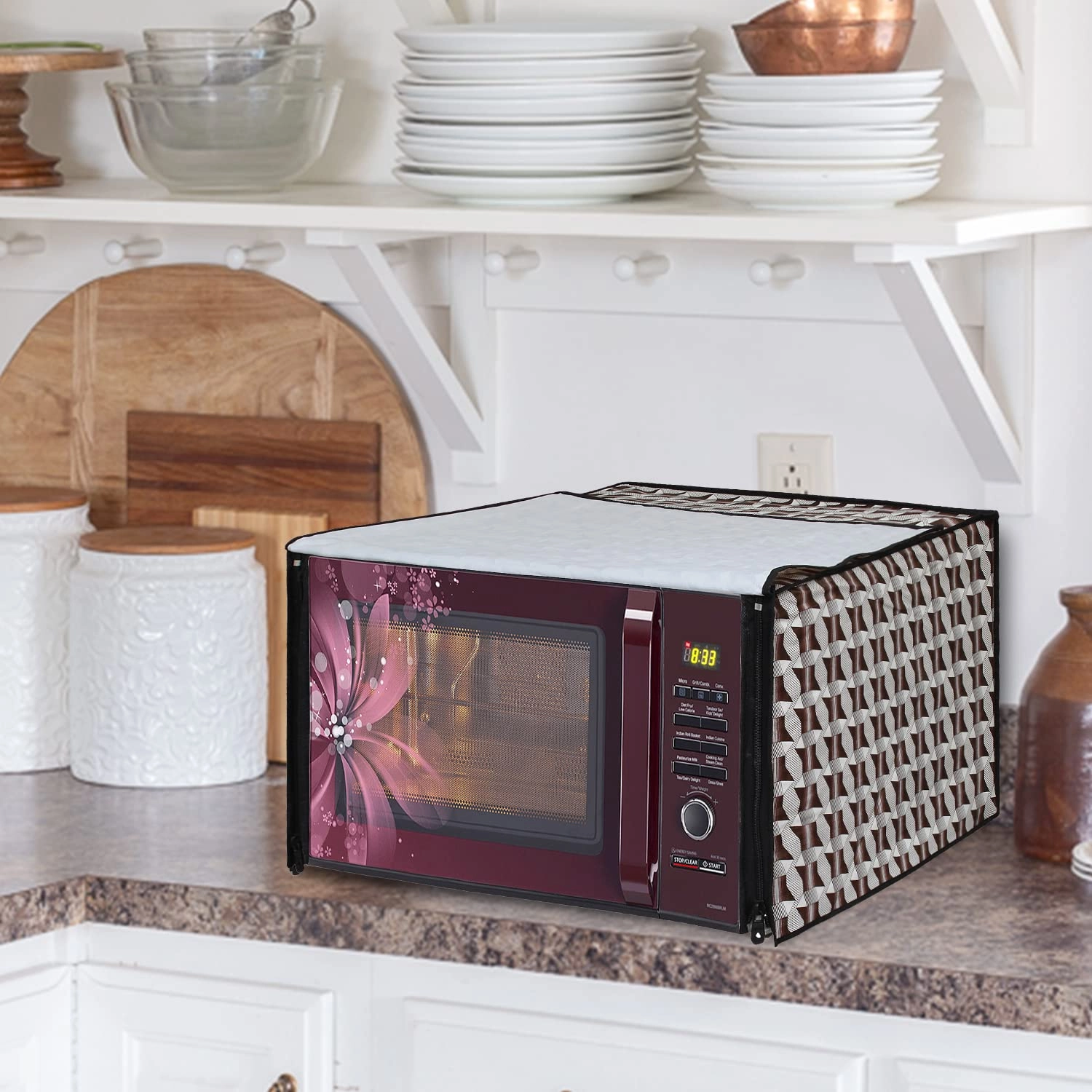 Microwave Oven Cover - 20 Liters Multicolor