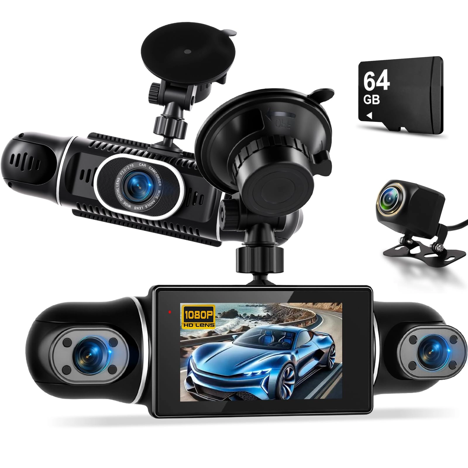 NHOPEEW 360° 4 Channel Dash Cam - 2K