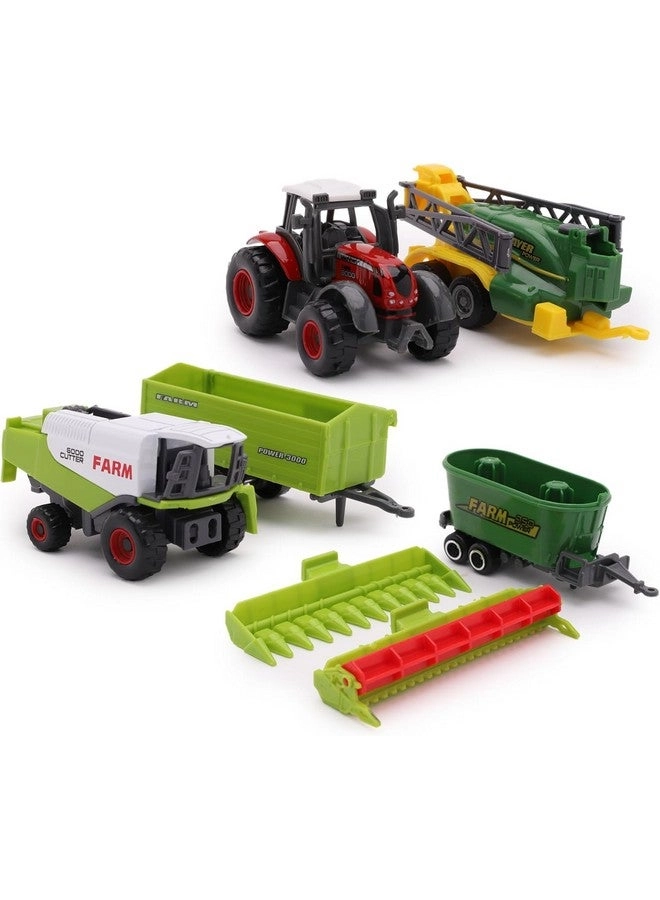 Farm Tractor & Implements Set - Approx. 5cm 6pcs
