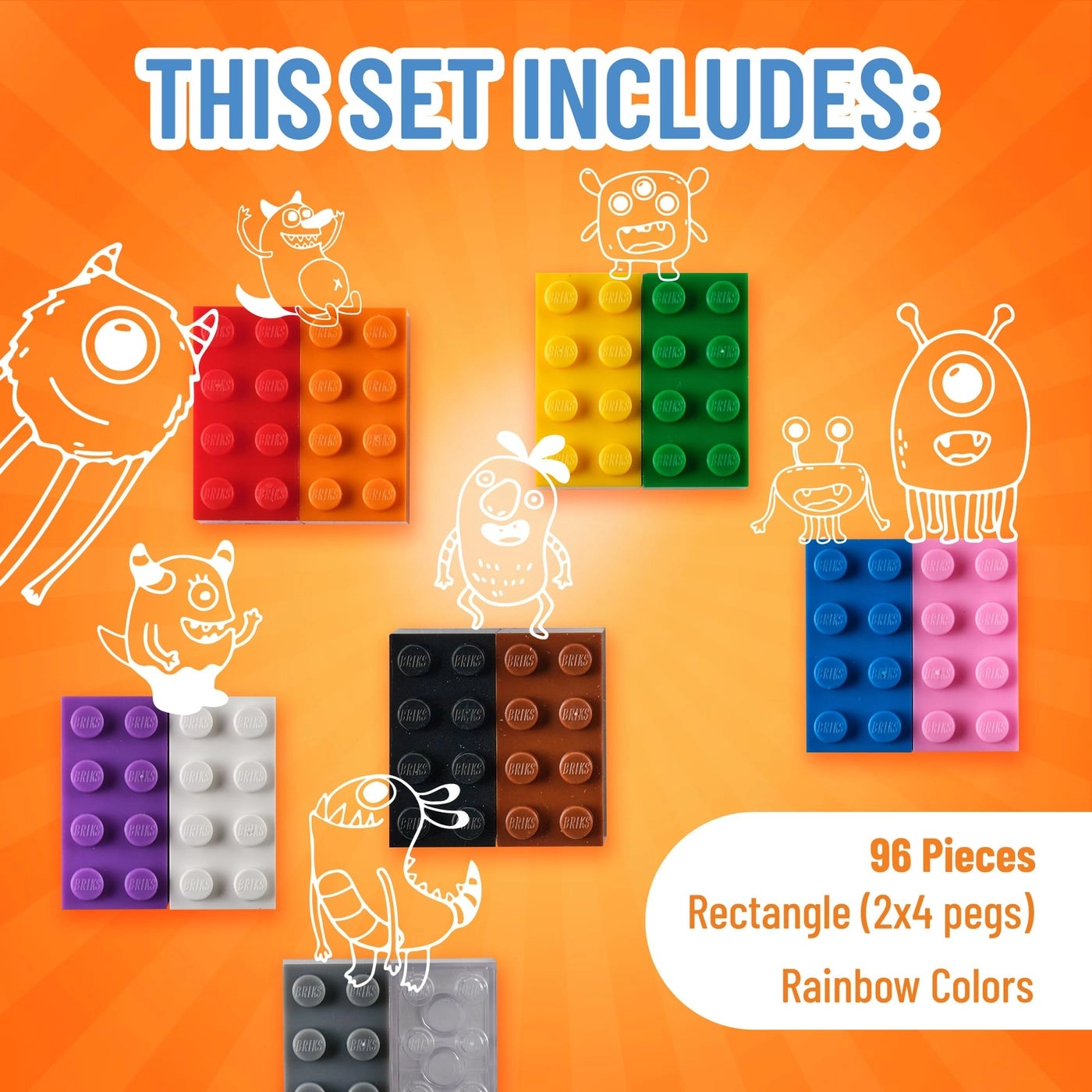Colored Bricks Starter Kit - 96pcs