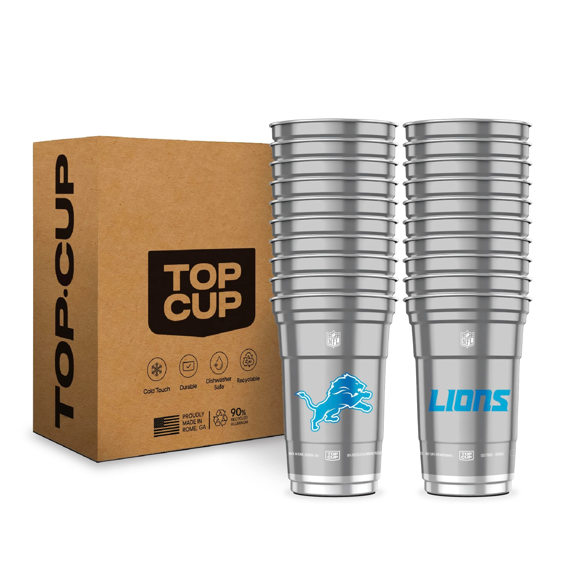 Oasis Venture Holdings LLC Detroit Lions Aluminum Cup - 20 pcs