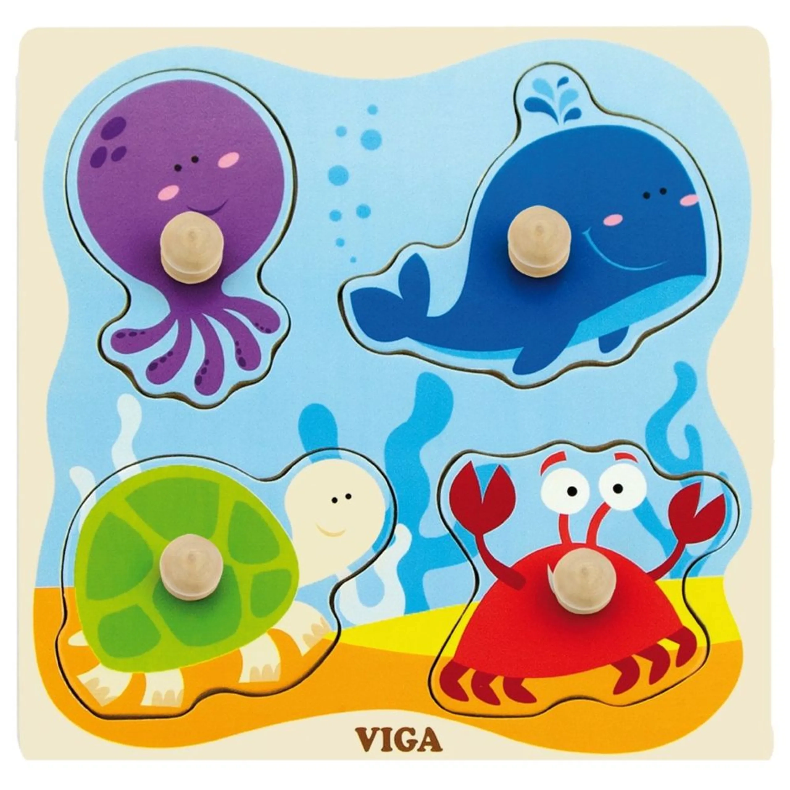 VIGA Wooden Knob Puzzle - 3 +