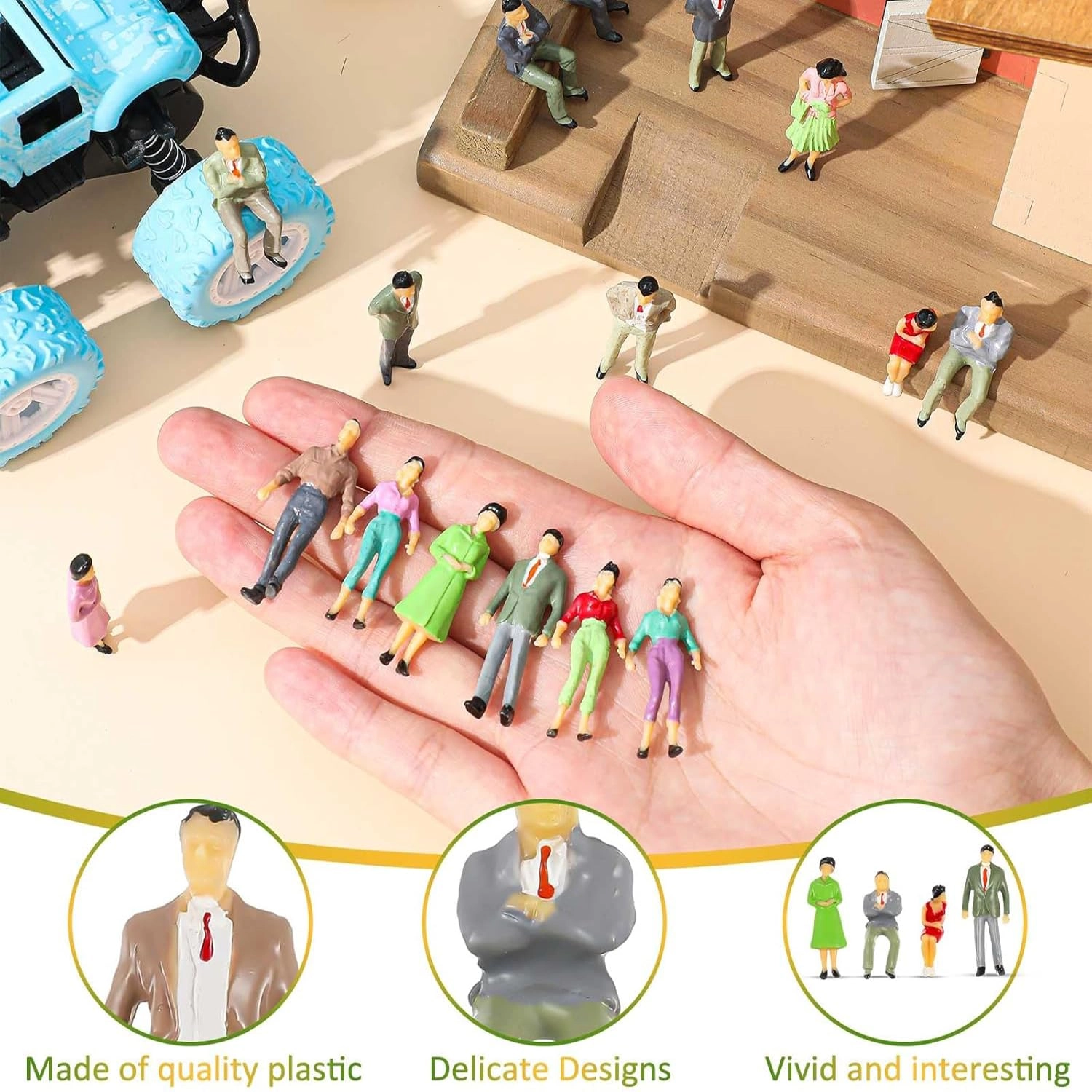 Model Figures - 50pcs 1:50 HO Scale