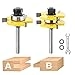 Tongue and Groove Router Bit Set - 14 inch 2PCS