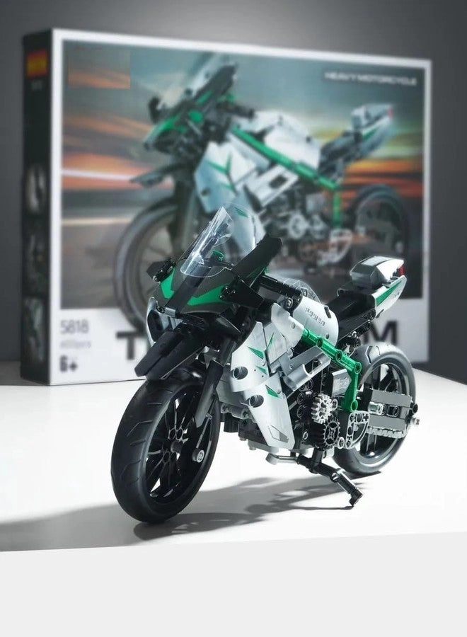 Technical Building Blocks - Sport Bike Bricks Scale Model Kit Multicolor