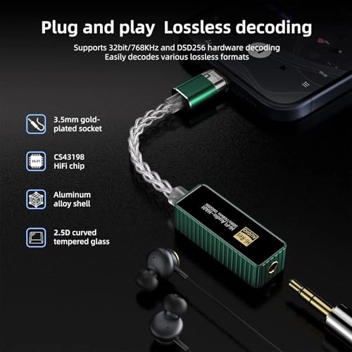 Audio Go Link Max - Portable USB-C 3.5mm/4.4mm Outputs Hi-Res PCM 384kHz/DSD256