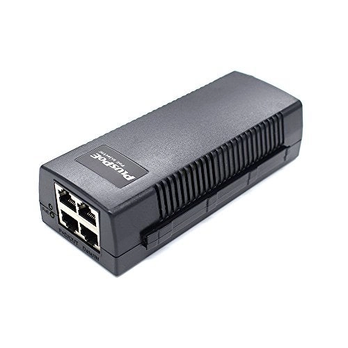 PLUSPOE PoE Injector Adapter - 48 Volt Max 48 watts 2-Ports 802.3af 10/100M