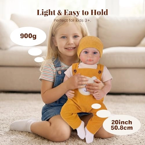 Reborn Baby Doll - 20 Inch Soft Vinyl and Cloth Body Boy Ages 3+