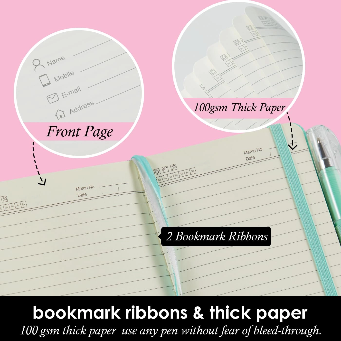Small Notebook Journal - 68 Sheets 3 Pack Ruled