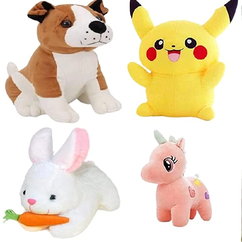 future shop Pikacahu - 28 cm Plush + Unicorn - 28 cm Plush + White Rabbit - 28 cm Plush + Bull Dog - 28 cm Plush