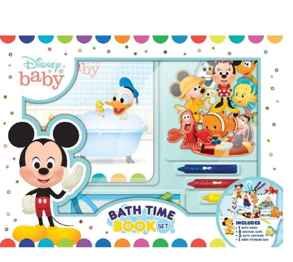 Mickey & Minnie Bath Time Deluxe Book Set - 6 Page 8 Suction Cup Toys 3 Bath Crayons