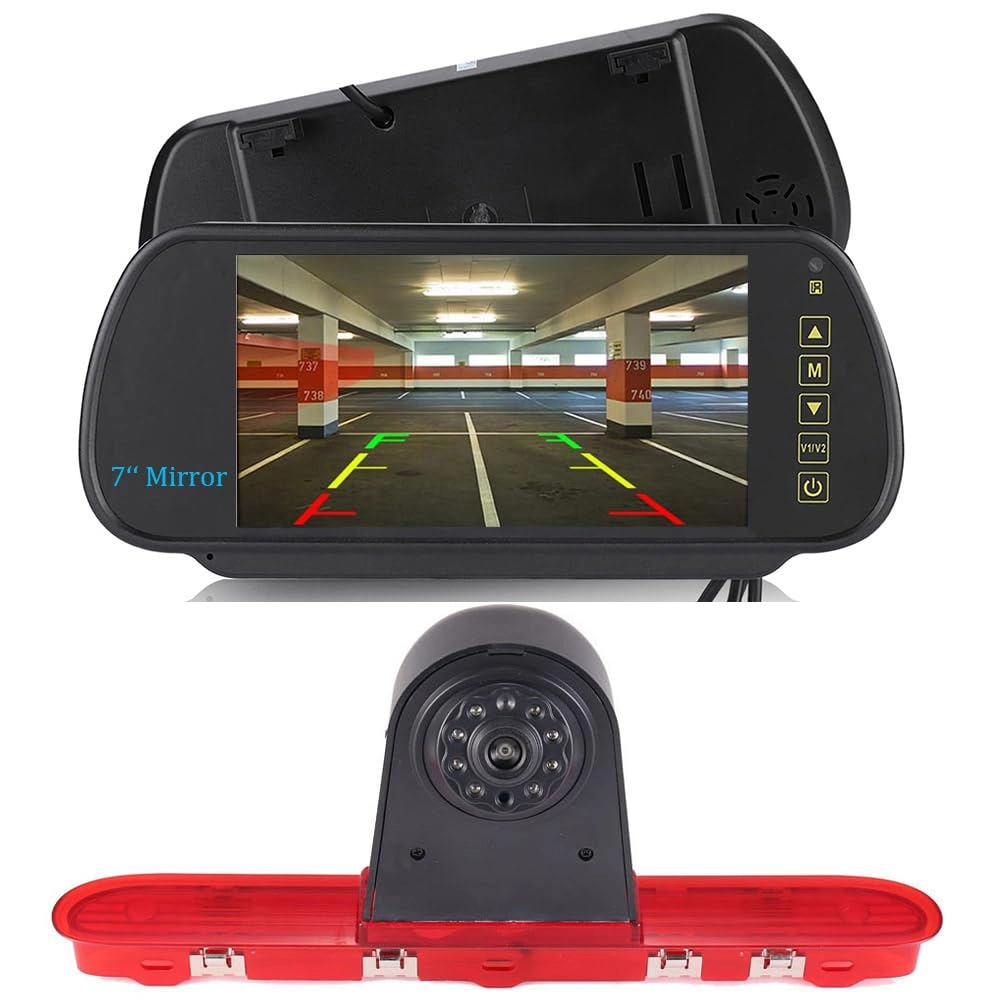 Brake Light Reversing Camera + Rear View Mirror Monitor - Night vision 628 x 586 pixels