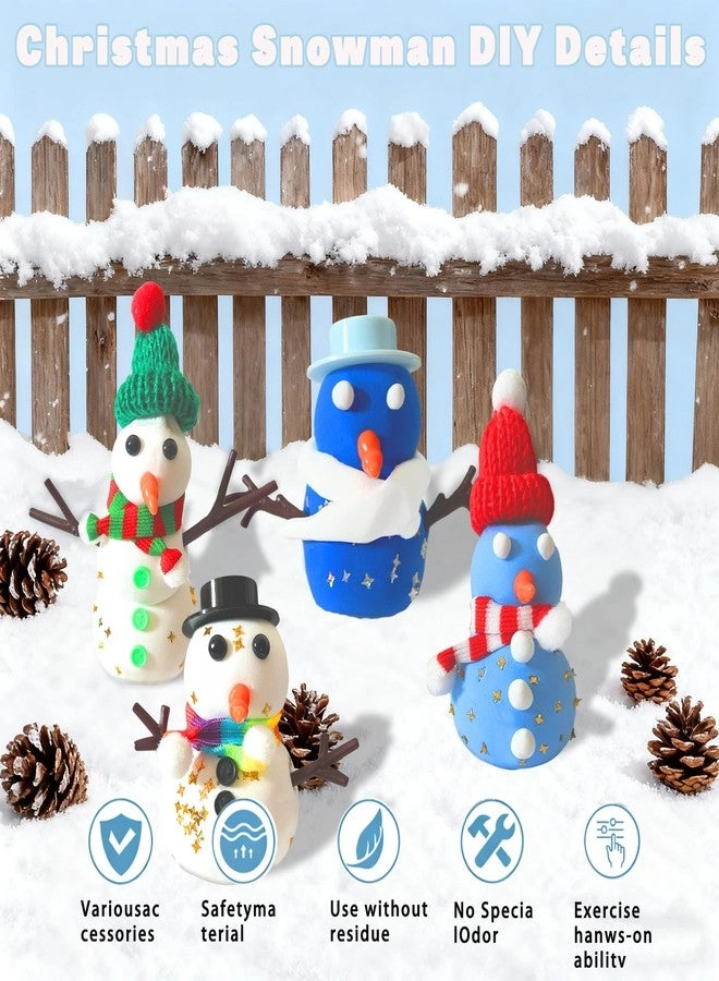 DIY Winter Snowman Clay Craft Kit - 24 Pack Buttons & Noses