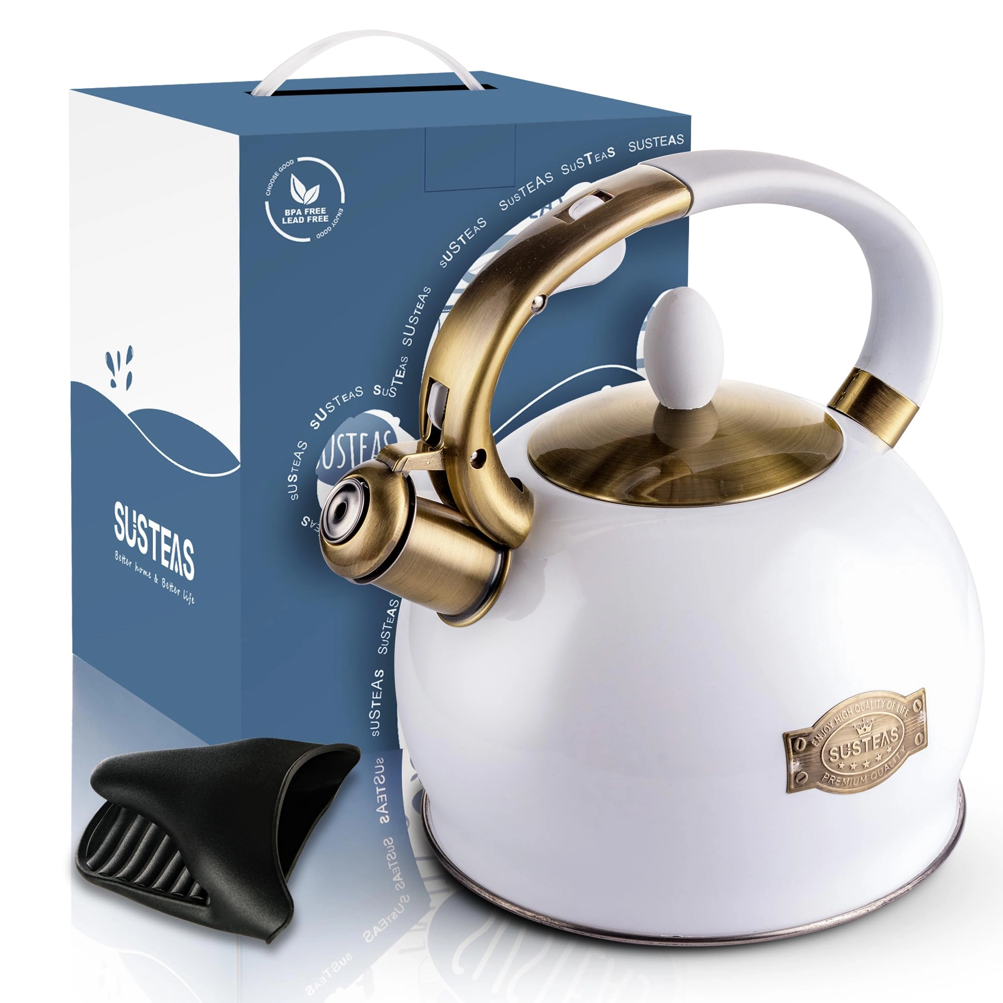Stove Top Whistling Tea Kettle - Stainless Steel 2.64 Quarts