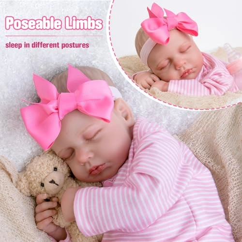 Reborn Baby Doll - 20-Inch Baby Girl Poseable Limbs Kit Ages 3+