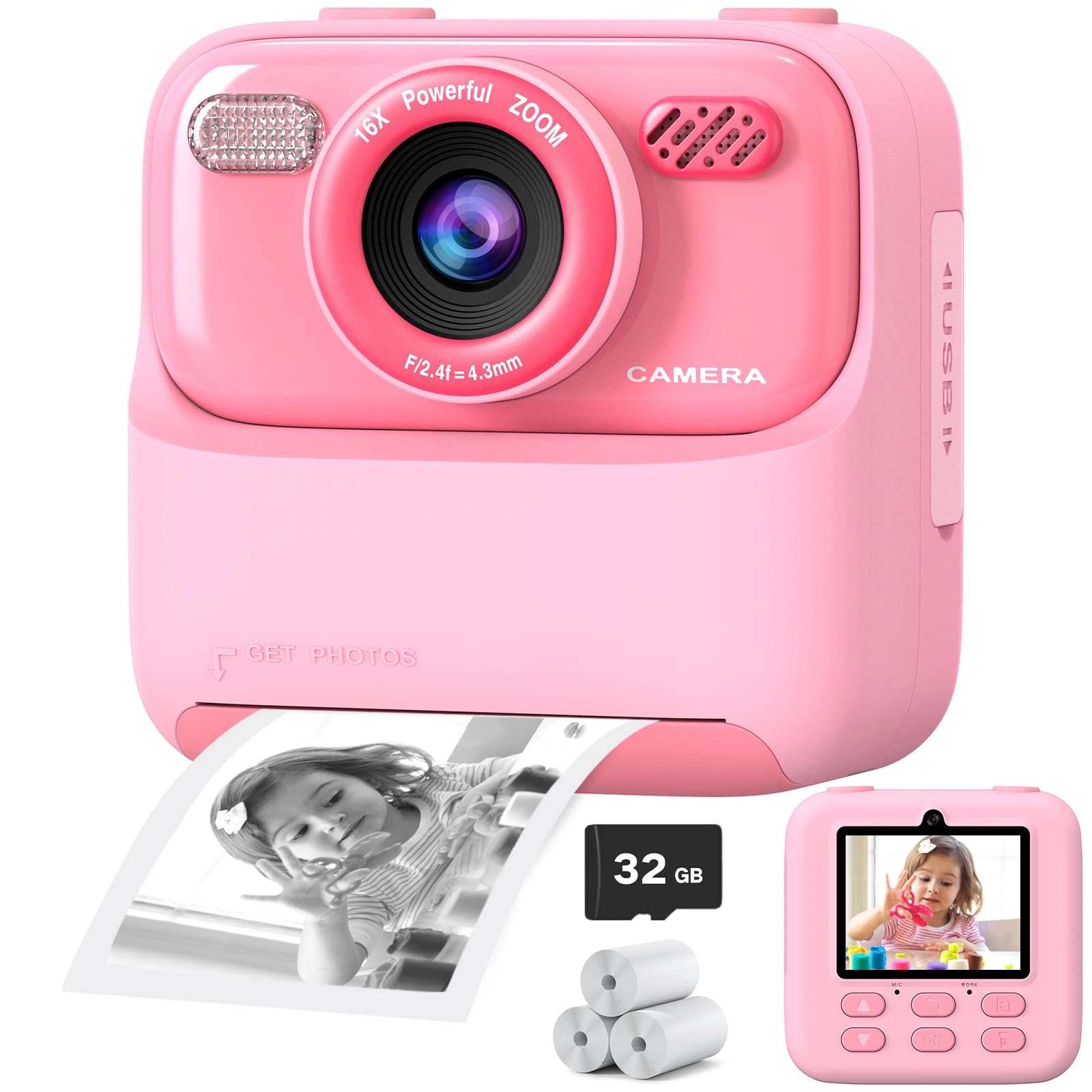 Instant Print Camera - 32GB White