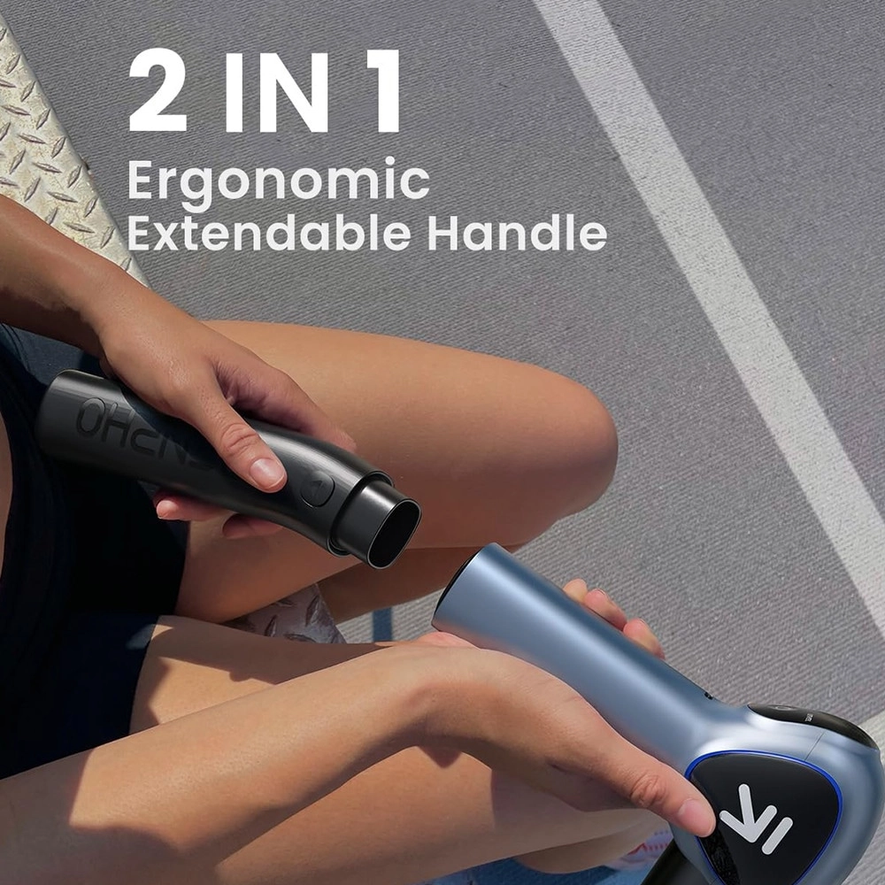 Reach Massage Gun - 5 Speed 4 Heads Detachable Handle