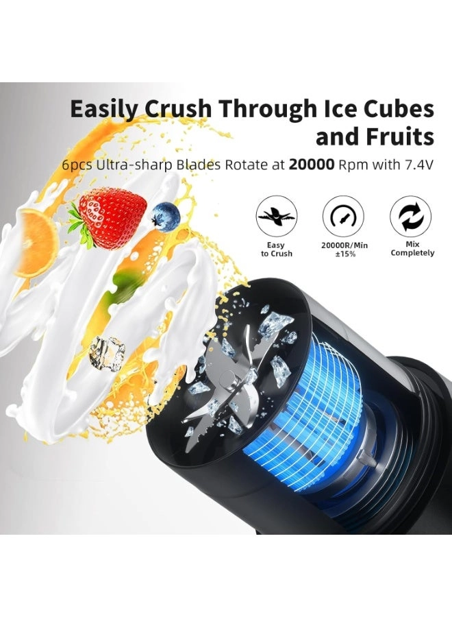 Portable Juice Blender - 6-Blade USB-C Rechargeable