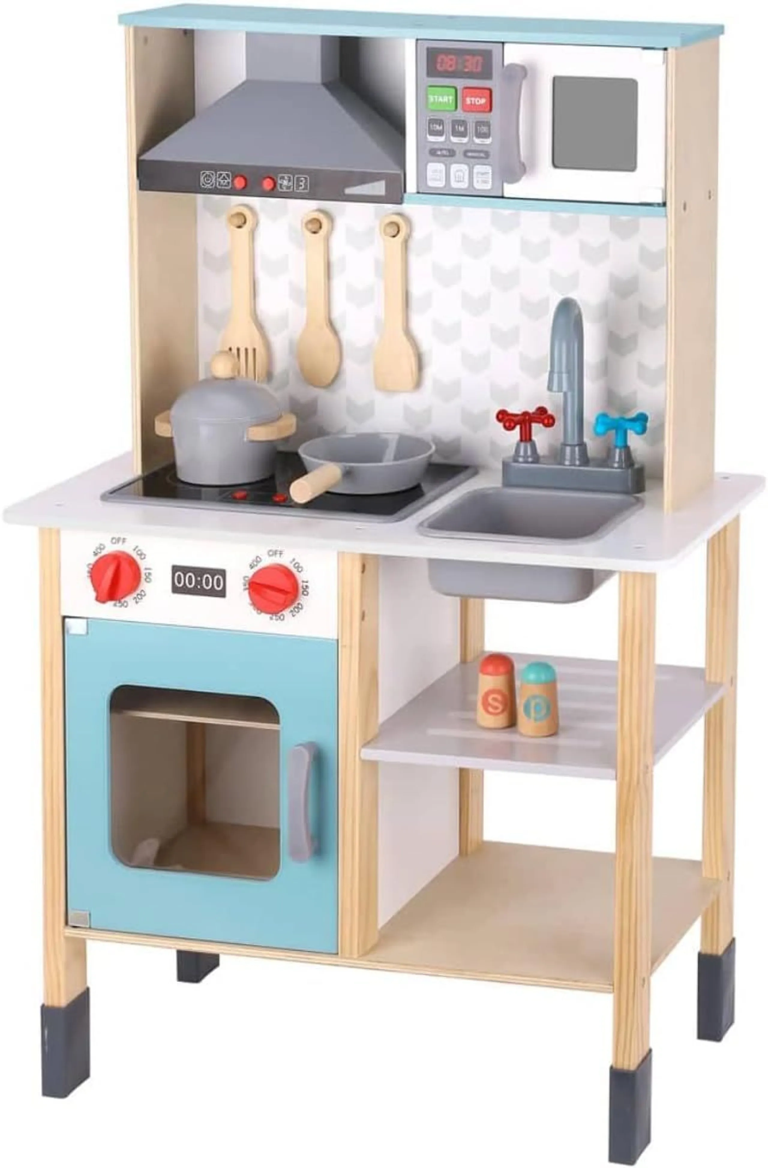 Tooky Toy Mini Kitchen Playset - Wooden 10 pcs (46169695-TH870)