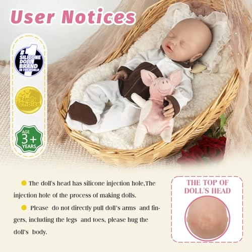 Sleeping Baby Doll - 16 inch Silicone Girl Skin Color Ages 3+