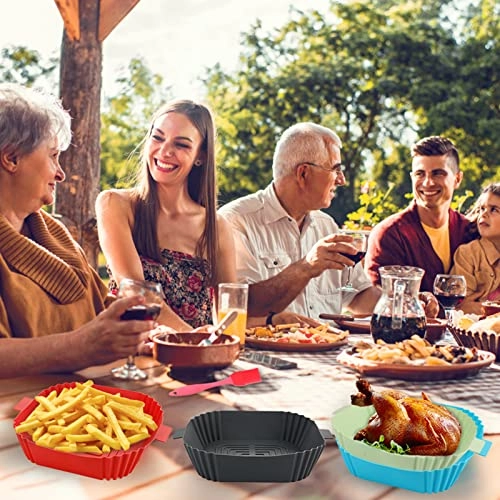 Silicone Air Fryer Liners - 7.8Inches 2 Pcs Silicone Brush