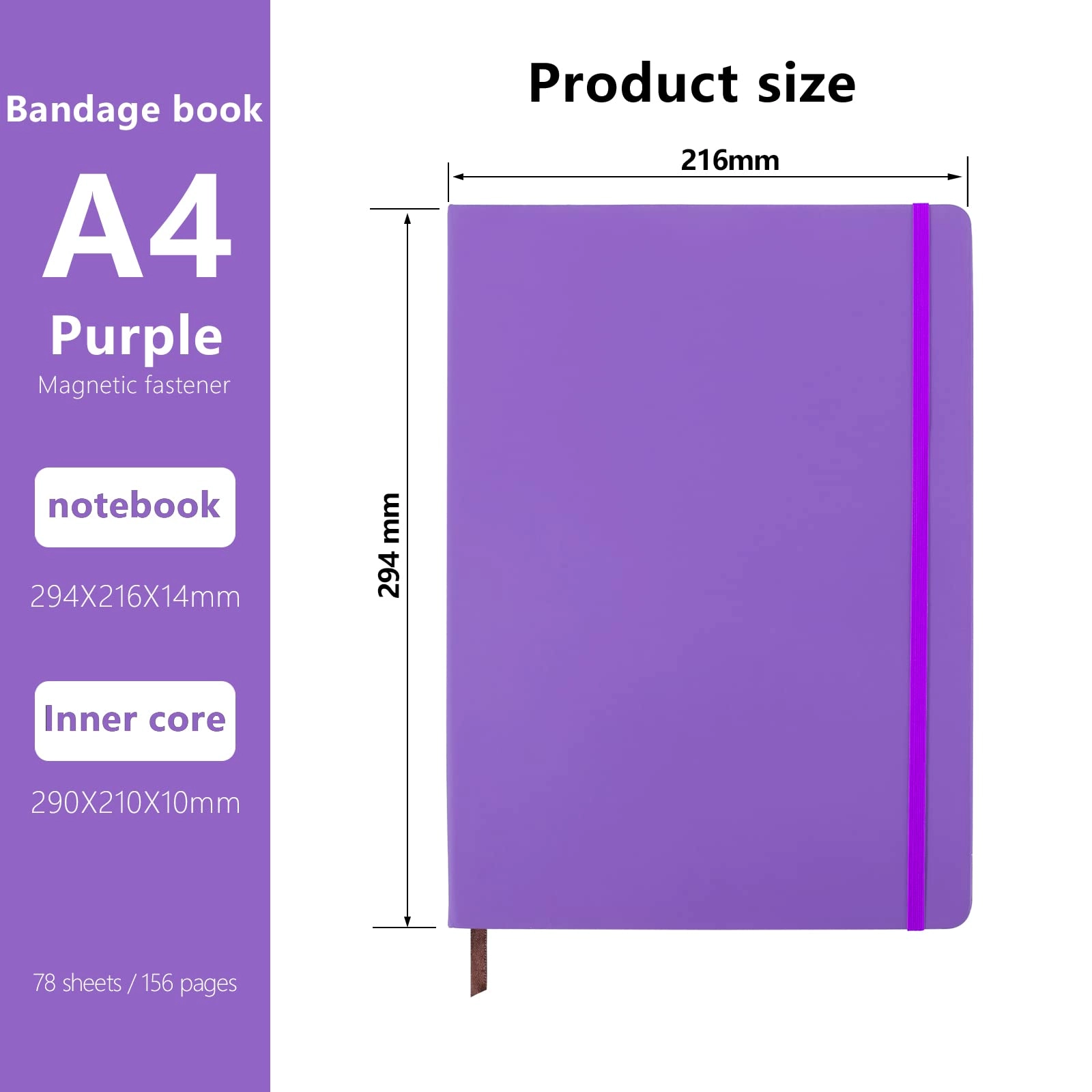 Notebook A4 Hardcover - Lined 80 Sheets