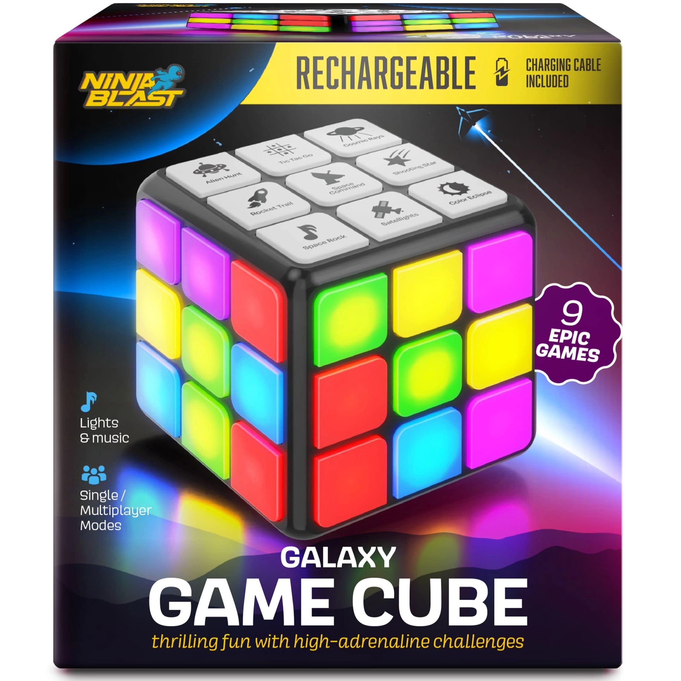 Ninja Blast Rechargeable Game Activity Cube - Space - 6 to 12 years