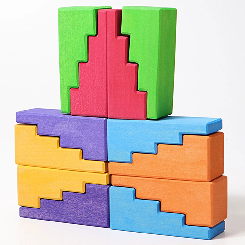Rainbow Wooden Stair Blocks - Suitable for 1 year and above