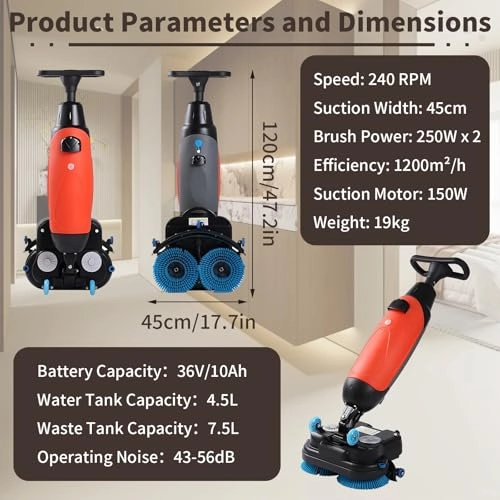 Commercial Floor Cleaning Machine - 250 W × 2