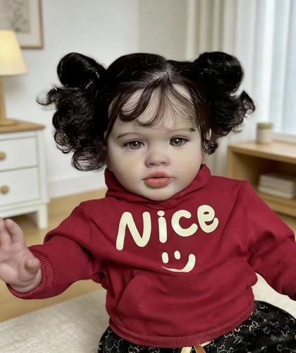 Pippa Reborn Baby Doll - 26 inch Cotton Vinyl Hand-rooted Curly Hair Ages 3+