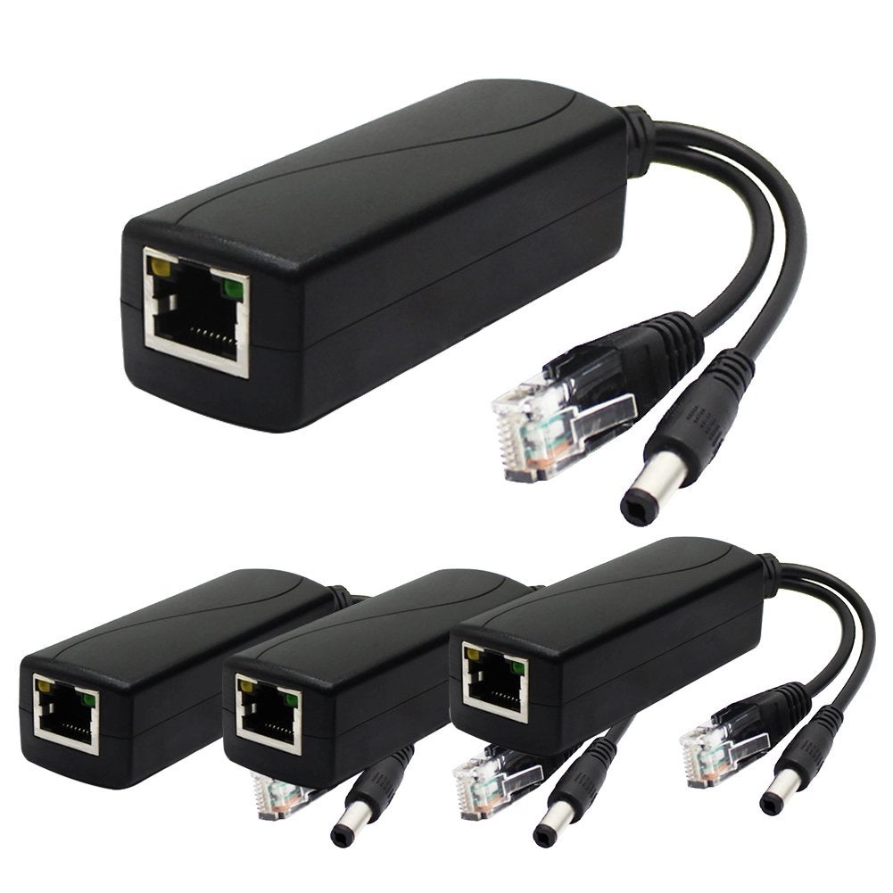 PoE Splitter Adapter - 48V to 12V IEEE 802.3af 10/100Mbps Pack