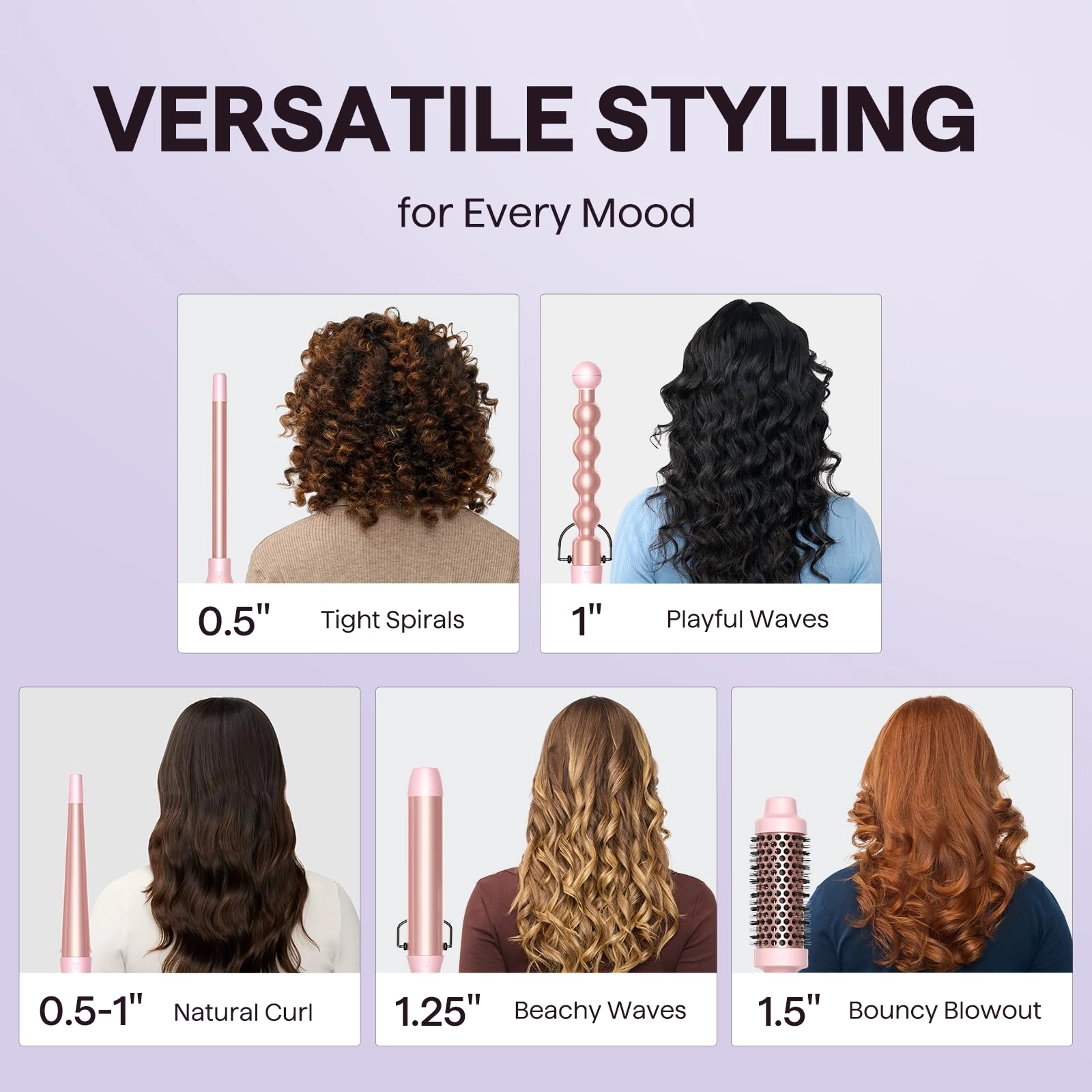 5 in 1 Curling Iron Set - 0.5'-1.25'